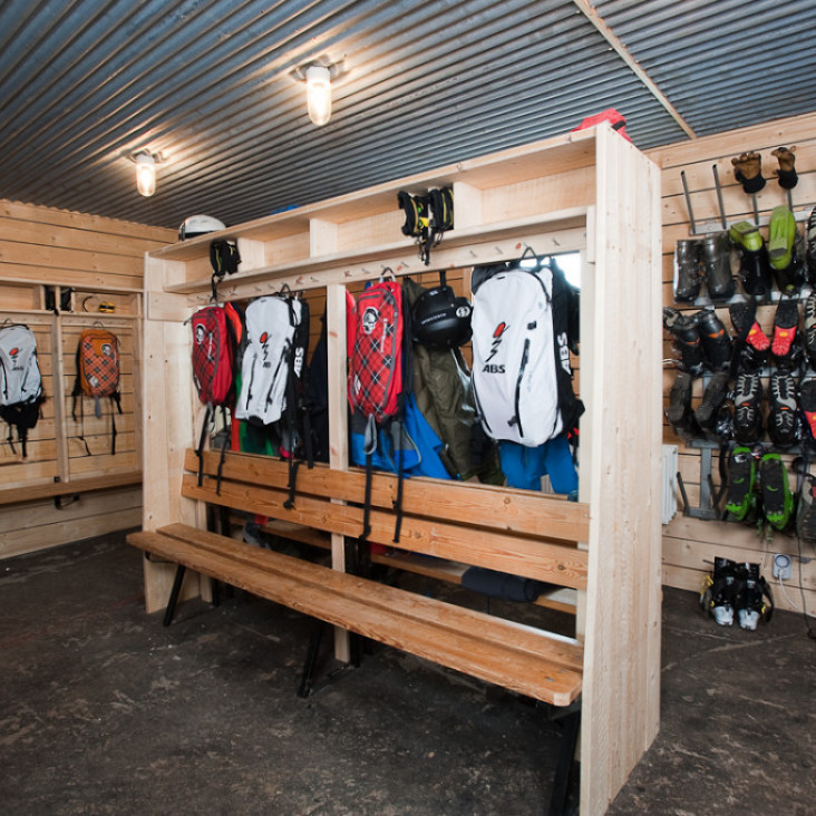 Guest gear area in the barn