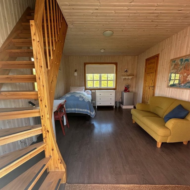 Main floor of guest apartment. 120cm bed for 1 guest