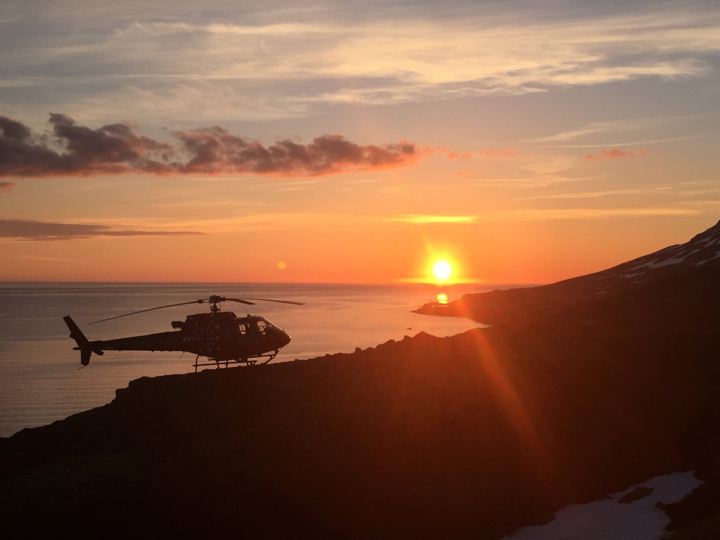 Skiing in the Midnight Sun with Arctic Heli Skiing