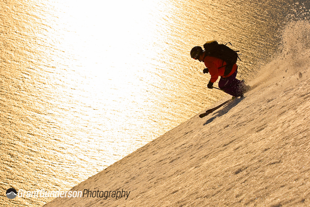 Heli Skiing in the Midnight Sun with Arctic Heli Skiing ©GrantGunderson
