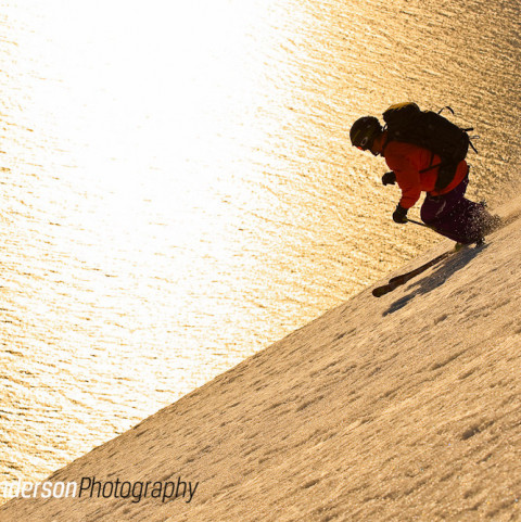 Heli Skiing in the Midnight Sun with Arctic Heli Skiing ©GrantGunderson