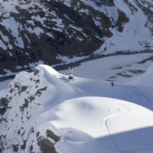 Heli-skiing right down to the waiting helicopter in Sweden. Heliskiing in Lappland based out of Riksgransen or Abisko.