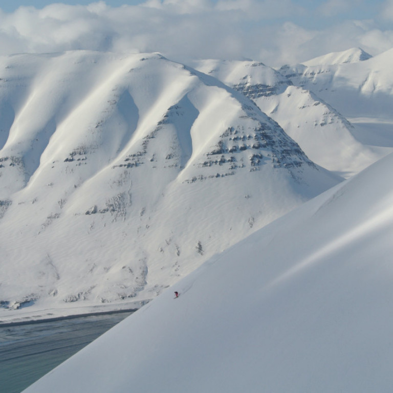 Skiing near Olafsfjörður Nortn Icealnd