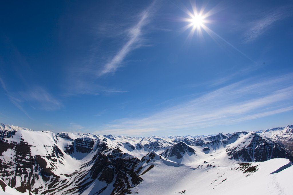 Heli Skiing in the Troll Peninsula of North Iceland