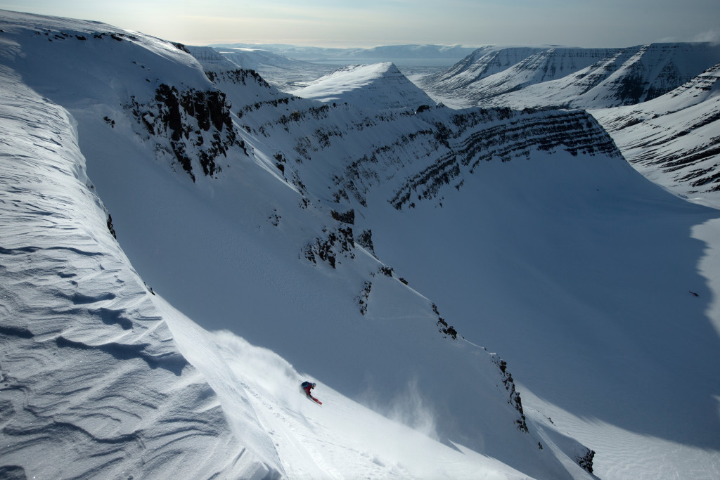 Heli Skiing in the Troll Peninsula of North Iceland