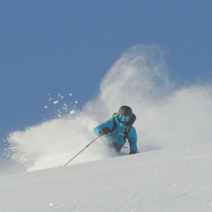 Victor Major getting some powder turns after the storm