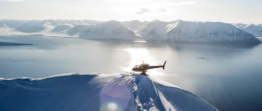 Heliskiing from summit to sea in Iceland