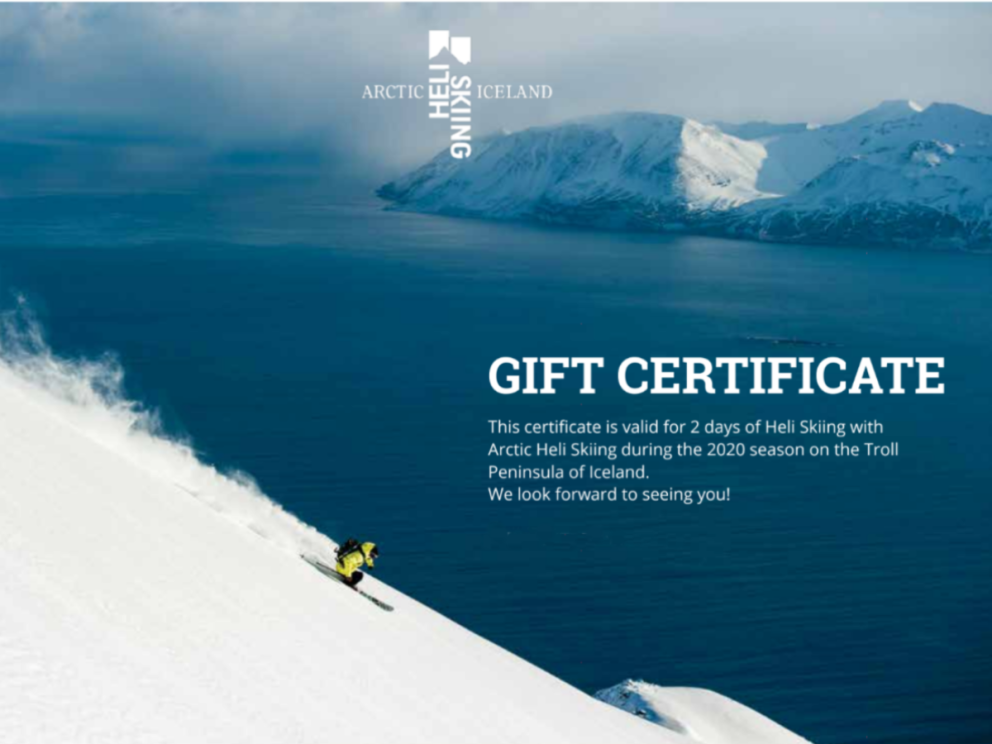 Arctic Heli Skiing Iceland gift card